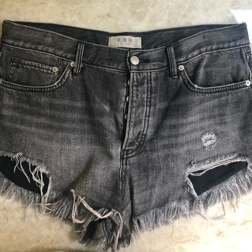Free People Good Vibrations Denim Jean Shorts